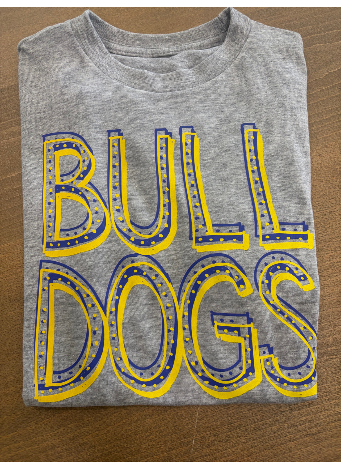 Short Sleeve Layered  print Bulldog Tee