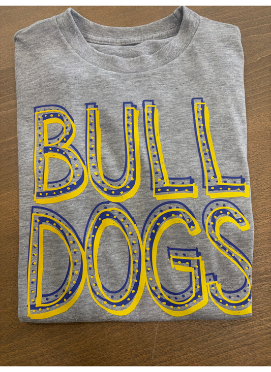 Short Sleeve Layered  print Bulldog Tee