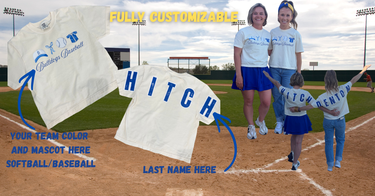 Fully Customizable Softball/Baseball Boxy Tee